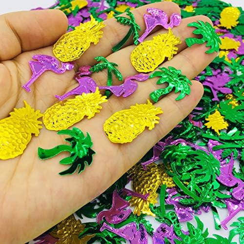 Confetti Luau Summer Confetti Tropical Flamingo Pineapple Palm Tree Coconut Tree Party Table decoration for Tropical Luau Hawaiian Jungle Beach Wedding Theme Island Party(1.5Ounce,1100Pieces)