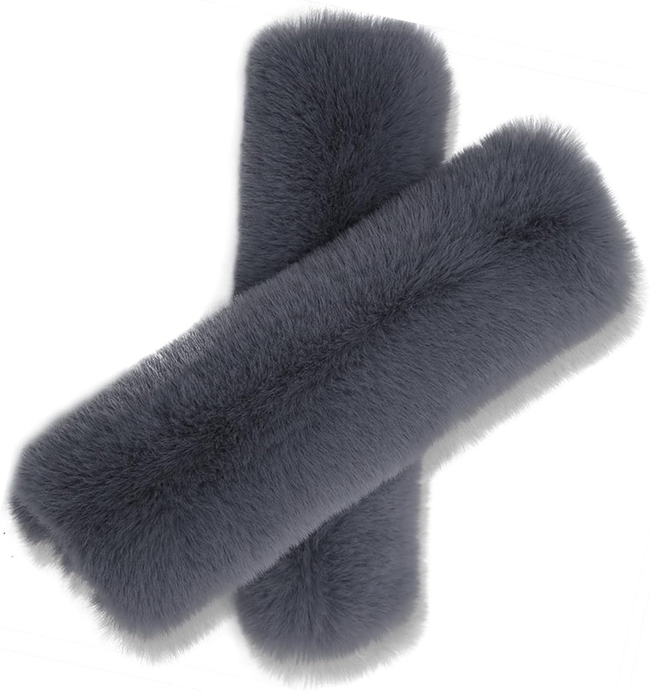 2 Pcs Soft Faux Fur Universal Fit Seat Belt Cover Pad, Seatbelt Cushion, Seatbelt Covers, Seat Belt Covers, Car Seatbelt Cover,Soft Shoulder Seat Belt Pad (Grey)