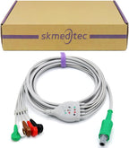 11FT 5 Lead Snap AHA Cable Compatible with Biosys Monitors, Cord with 6 Pins Connector
