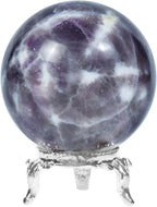 Crocon 50mm Morado Opal Sphere Ball With Metal Stand 1400+ Carats - Gemstone Healing Sculpture Figurine for Fengshui Divination, Home Decoration, Photography Crystal