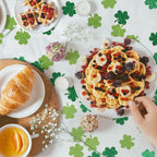 100Pcs Lucky Clover Cupcake Toppers Rice Paper Lucky Four Leave Cupcake Picks Irish Clover Shamrock Cake Decorations for St.Patrick's Day Baby Shower Birthday Party Supplies