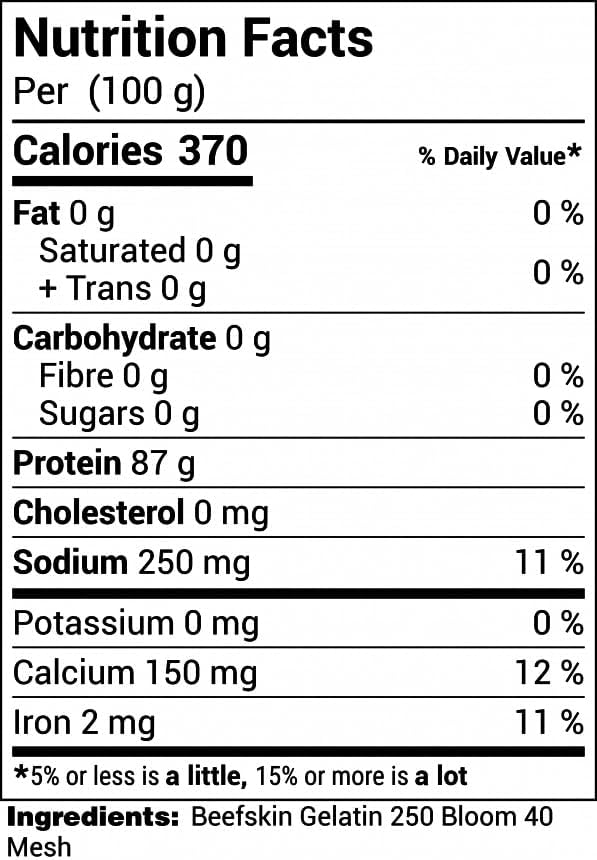 GELATINE POWDER (250 Bloom)- 1 Kg or 2.2 Lbs