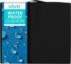 Vive Waterproof Wheelchair Cushion for Pressure Relief (16x16x3) - Washable Cover Incontinence Protection for Elderly Adults & Seniors - Memory Foam Gel Pad for Recliners, Office Chairs, Car, Travel