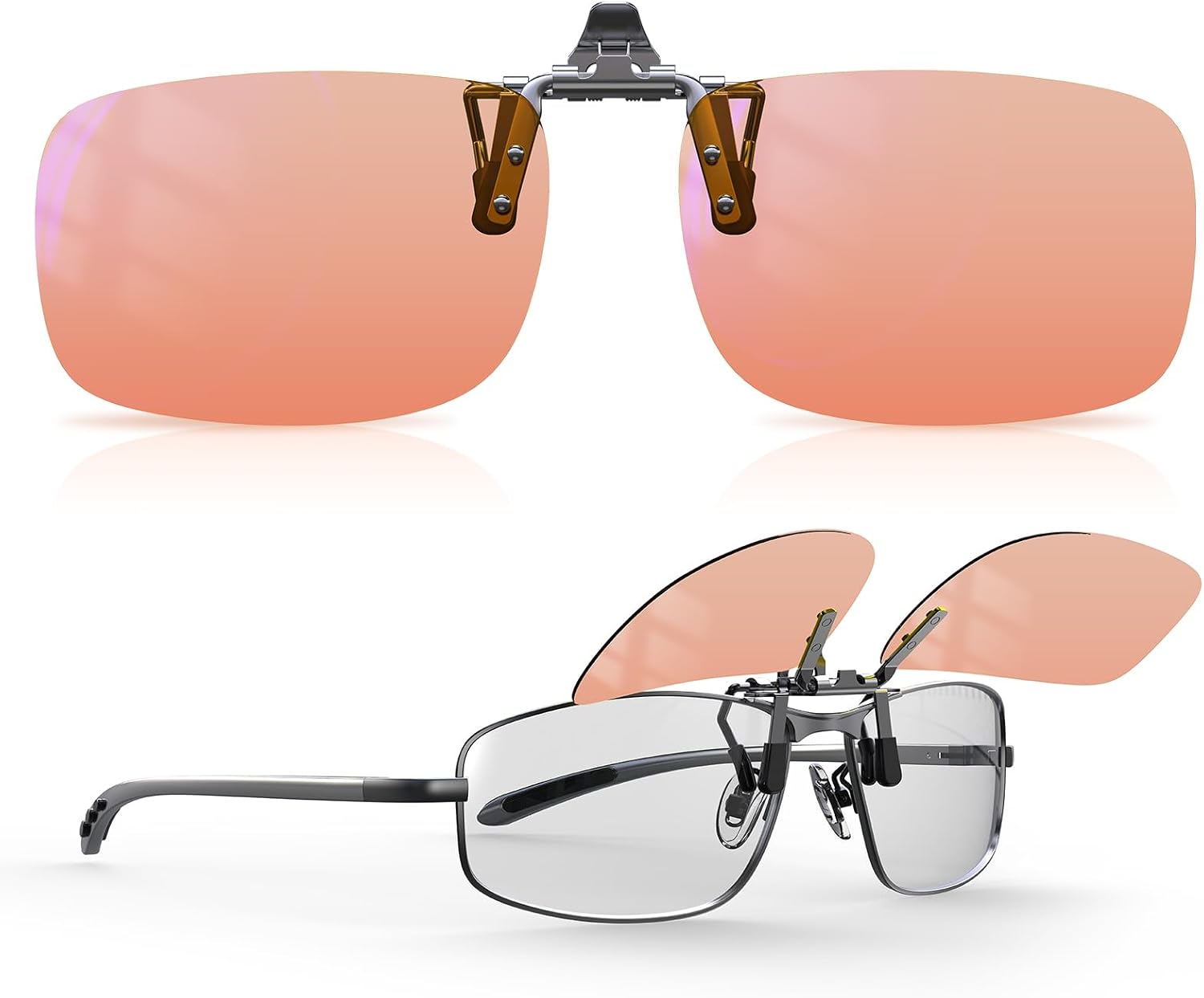 Goiteia FL-Rose Clip on Migraine Glasses, Light Sensitivity Glasses for Fluor...