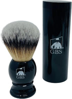 G.B.S Synthetic Shaving Brush with Travel Tube - Professional Wet Shaving Kit, Vegan Bristles, Men’s Grooming Essentials