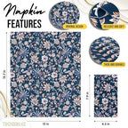 Trendables Floral Napkins for decoupage 100 Pcs 3 Ply floral paper napkins decorative Guest Towels Disposable Bathroom, Flower Design For Tea Party Decorations, Dinners & Weddings
