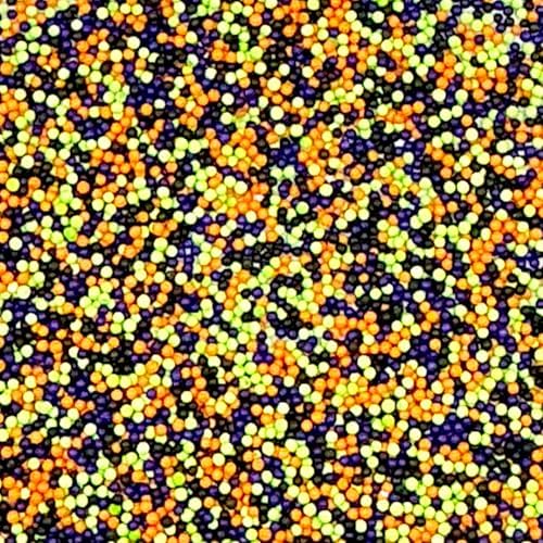 Homipooty Halloween Nonpareils Sprinkles for Cake Decorations 110g/3.88oz 2mm Mini Purple Black Orange Green Pearl Sprinkles Cupcake Topper and Cake Decorations Supplies