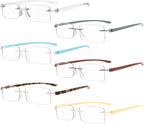 Eyekepper 6-Pack Mix Color Small Lenes Rimless Reading Glasses Women - Frameless Reader Eyeglasses for Men Reading +1.50