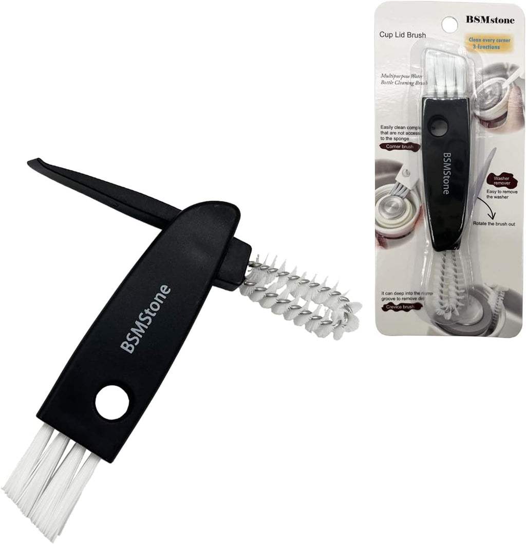 Tiny Cleaning Brush-Mini Multi-Functional Crevice Cleaning Brush, Water Bottle Cleaning Tools for Bottle Cup,Nursing Bottle Cup-1 Pack (Black)…
