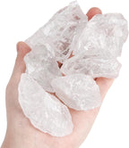 JOHOUSE 6PCS Clear Quartz with Jar, Natural Rough Stones Crystal Large Raw Crystals Bulk Healing Gemstones for Reiki Healing Tumbling Fountain Rocks