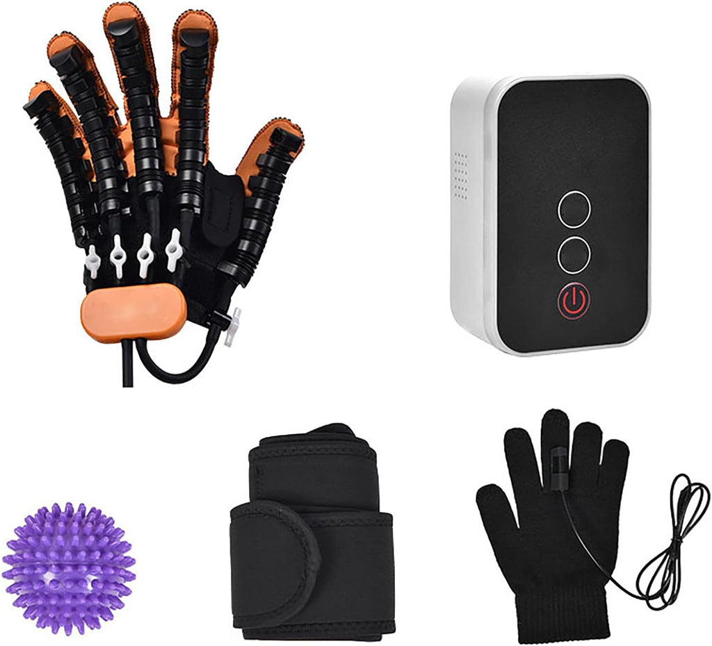 Self-Training Rehabilitation Robot Gloves, Stroke Hand Splint Assistive Training Equipment, Help Hand Finger Function Recovery Finger Straightening(Size:M Code,Color:Left 1)