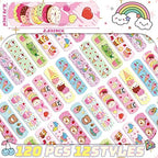 Kids Adhesive Bandages Bulk Cute Cartoon Bandages for Kids Waterproof Breathable Protect Scrapes and Cuts for Girls Boys Children Toddlers(120 Pieces)