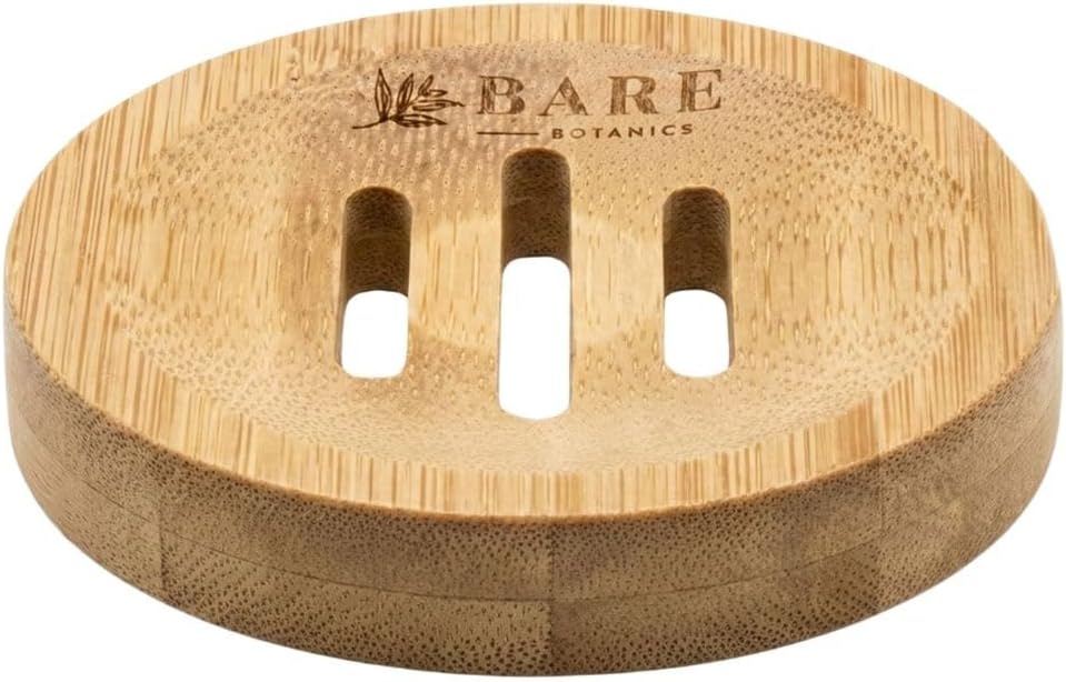 Bare Botanics Bamboo Bar Soap Holder (2pcs) | 3-in Slotted Natural Bamboo Tray for Shower Steamers | Cruelty-Free & Vegan