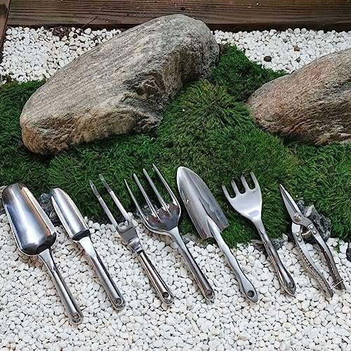 lasenersm 1 Piece Garden Fork Aluminum Alloy Hand Weeder Fork Tool Garden Hand Fork Gardening Hand Fork Hand Weed Fork Lawn Fork Garden Planter Tool for Yard Lawn and Farm, Silver