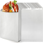 Foil Hamburger Wrappers, 4 LB Insulated Aluminum Sandwich Bags Wrap Sleeves, Greaseproof Paper Foil Hot Dog Bag for Breakfast Lunch, Fast Food, Food Truck, BBQ, 100 Pack, 6.3" x 1.5" x 10.2"