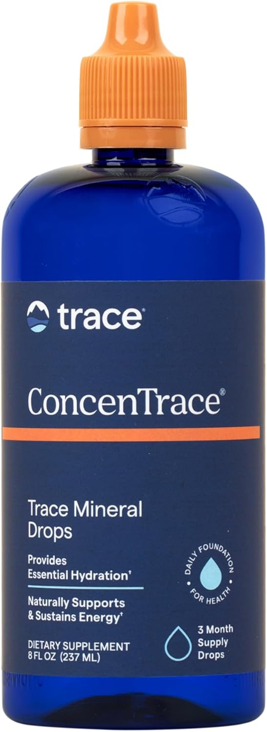 Trace Minerals ConcenTrace Trace Mineral Drops | Supports Energy, Digestion, Bone Health & Hydration, 70+ Ionic Trace Minerals w/Magnesium, Chloride & Potassium | Keto, Vegan & Non-GMO | 96 Servings