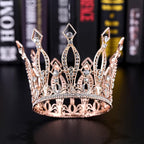 Rhinestone Crown Cake Topper Birthday Party Wedding Decor Supply for Women Lady Girl Bridal Wedding Themed Baby Shower Decorations Birthday Party (Rose Gold)