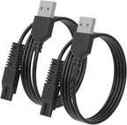 2 Pack USB Charger Cord for Remington Electric Shaver for Women, for Remington WDF5030A, WDF4816NA, WDF4821US, WDF4825 Trimmer Replacement Charging Cable, Power Cord Black