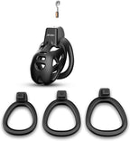 Lightweight Chastity Cage for Male Bondage Penis Cage Smooth KG Cock Cage Chastity Devices Key Sex Toy for Men Black Chastity for Men with 3 Sizes Penis Rings（Black S-Small）