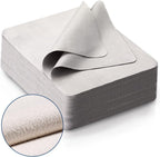 100 PCS Glasses Clean Cloth Suede, Lens Clean Cloth for Lenses, Glasses, Screens, Cameras, iPad, iPhone, Eyeglasses (6"x7", 100PCS/Grey)