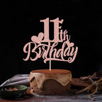 11th Birthday Cake Topper,Happy 11th Birthday Cake Topper,Glitter Birthday Cake Decorations, Boy or Girl 11th Birthday Party Anniversary Party Decoration Supplies