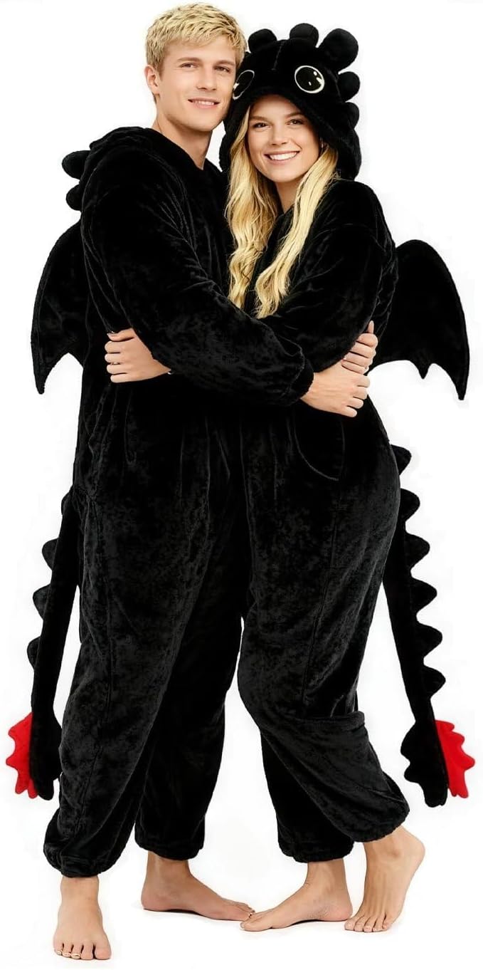 Adult Onesie Pajamas, Unisex Cute Animal Costume, Cosplay Halloween Jumpsuit Sleepwear for Women Men