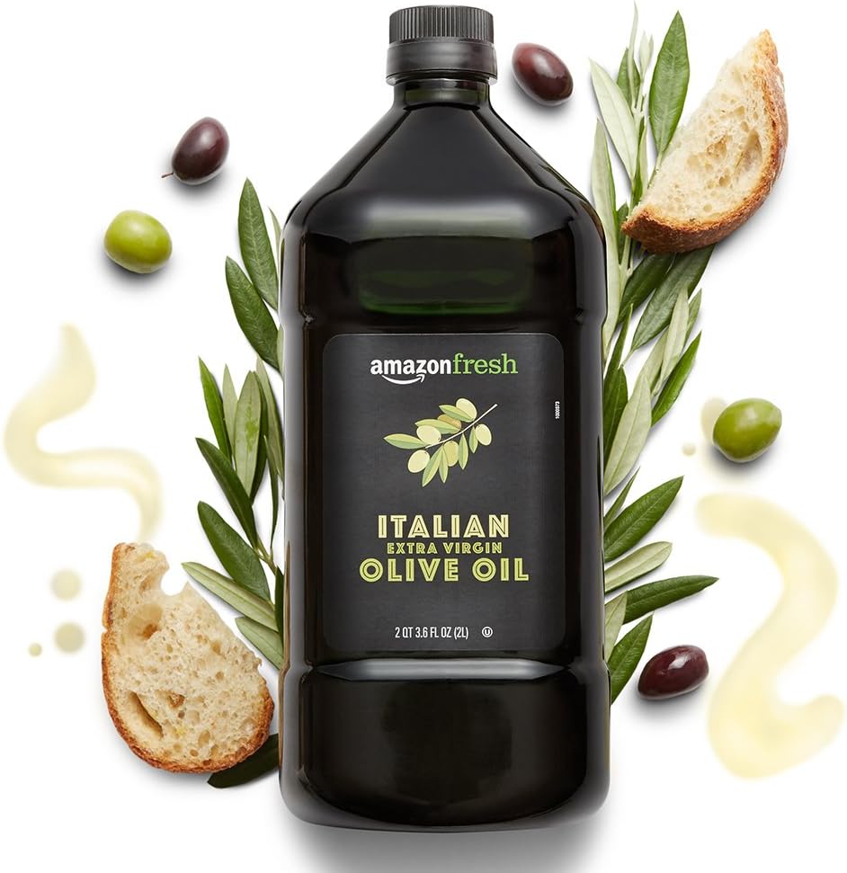 Amazon Fresh, Italian Extra Virgin Olive Oil, Cold Pressed, for Cooking, 2 Liter