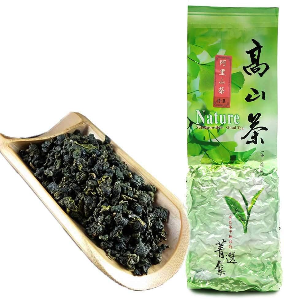 FullChea - Natural Alishan Oolong Tea Loose Leaf - Formosa Oolong High Mountain Tea - Taiwan Gaoshan Ulong Tea - Taiwanese Green Oolong Tea for Health (8.8oz / 250g)