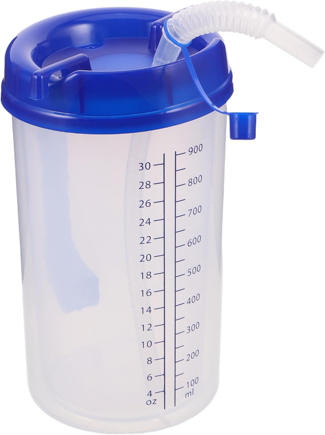 Adult Sippy Cup for Elderly with Lid and Straw, Spill-proof Hospital Nursing Drinking Cup for Bedridden Disabled Patients, Blue Liquid Diet Feeding Mug for Elderly Care