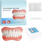 Silicone Reline Denture Set for Upper and Lower Teeth, Soft Comfortable Veneers for Women (1 Count (Pack of 1))-YC02