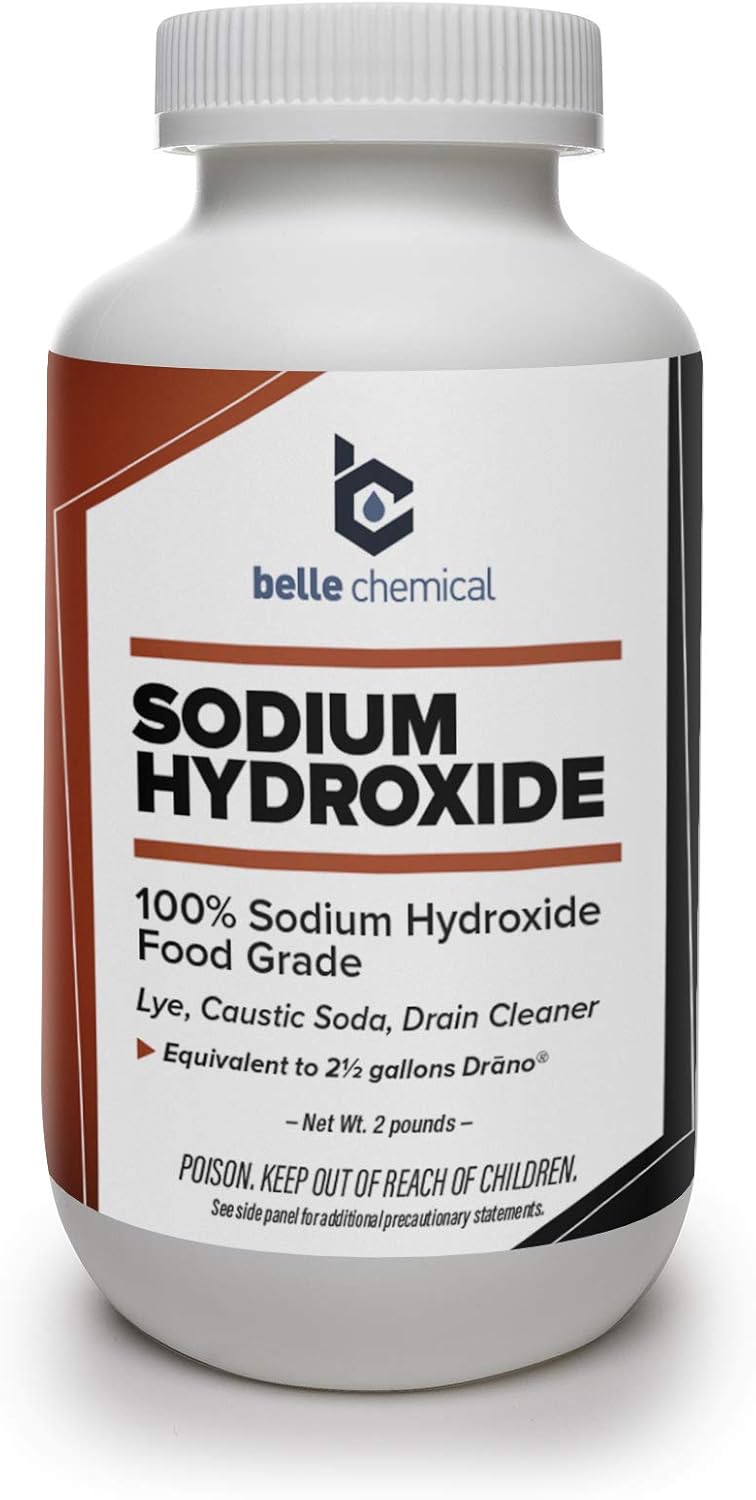 Sodium Hydroxide - Pure - Food Grade (Caustic Soda, Lye) (2 Pound Jar)