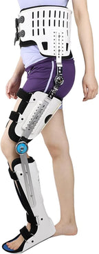 Knee Support Brace - Hip Knee Ankle Foot Orthosis Braces with Walking Boots for Hip Fracture Rehabilitation Equipment,Left