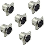 6Pcs XLR 3-Pin Female Jack Socket Audio Speaker Panel Mount Connector Adapter for Microphone