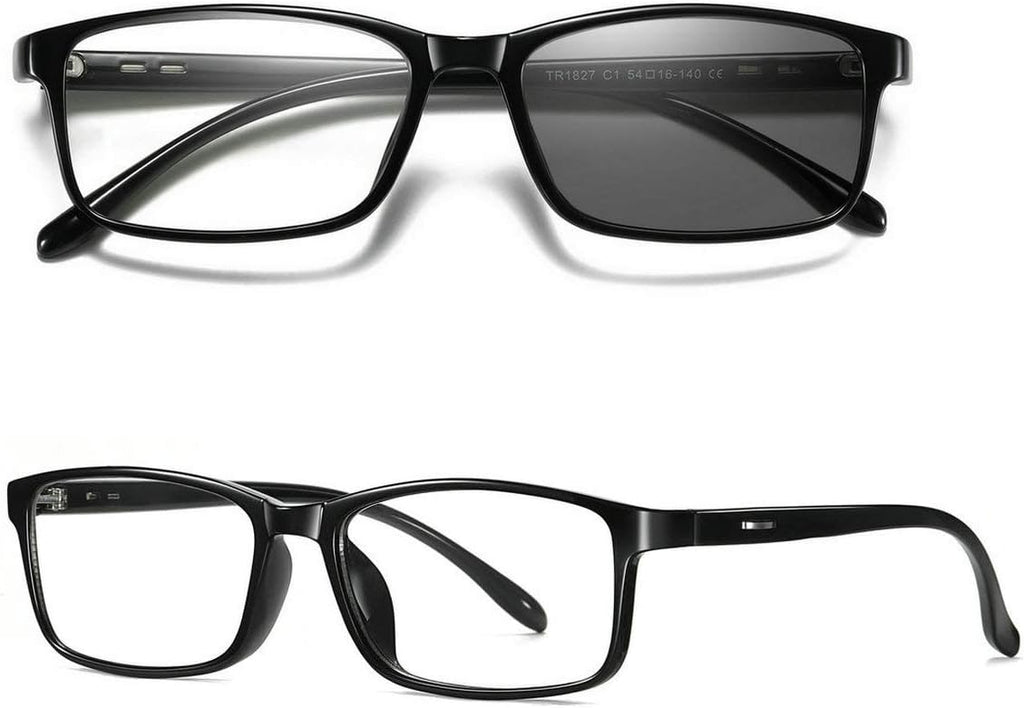 laureles Fashion Men's Photochromatic Square Photochromic Reading Glasses Women Vintage TR90 Full Frame Eyewear Female