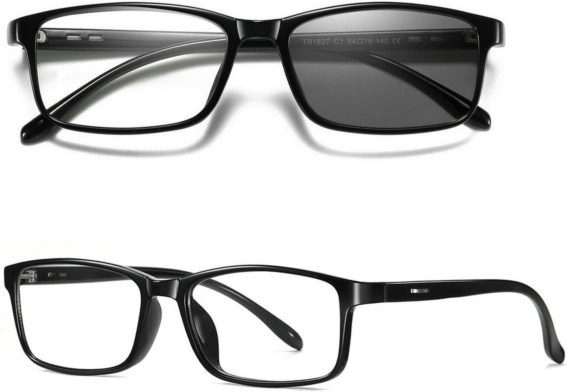 laureles Fashion Men's Photochromatic Square Photochromic Reading Glasses Women Vintage TR90 Full Frame Eyewear Female
