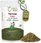 Organic Way Yarrow Flower Cut & Sifted (Achillea millefolium) - Herbal Tea | European Wild-Harvest | Kosher & USDA Certified | Vegan, Non-GMO & Gluten Free | 100% Raw from Albania (1/4LBS / 4Oz.)