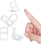 Finger Splint Set, Clear Plastic, for Arthritis, Mallet Finger, Trigger Finger and Hypermobility, Includes Oval Splints and Sleeves, Adult Unisex(Half Clear, White)