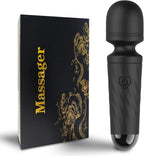Rechargeable Mini Personal Massager with 10 Quiet Vibration Modes Cordless Handheld Massager for Neck Shoulder Back Body（Black）