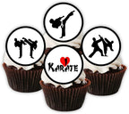 Karate Edible Cupcake Toppers – Martial Arts Cake Decorations for Birthdays, Dojo Events & Belt Ceremonies – UNCUT (Pack of 24 x 1.5 Inch/4cm Discs)