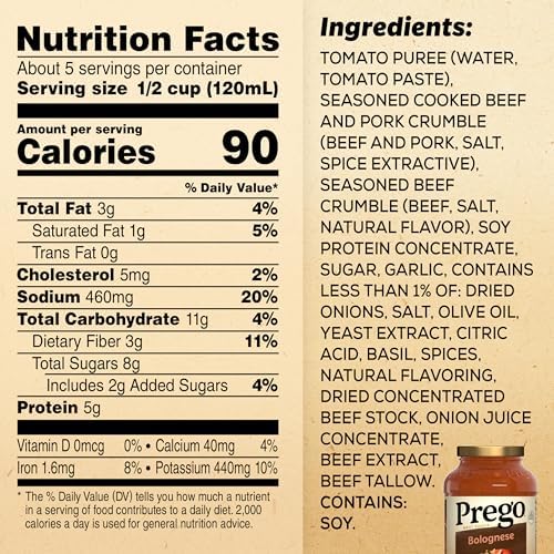 Prego Bolognese Meat Sauce, 23.5 oz Jar