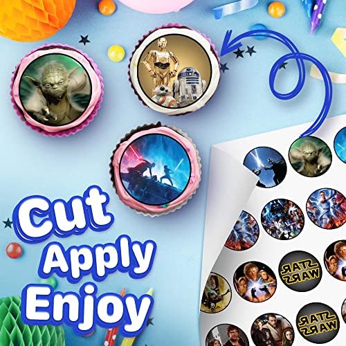 30 x Edible Cupcake Toppers – Galactic Adventure Inspired Collection of Edible Cake Decorations | Uncut Edible on Wafer Sheet