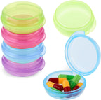 4Pcs Small Pill Box Cute Portable Pill Case Travel Pills Organizer Case Medicine Dispenser Earplug Container Vitamin Holder Liver Oil Storage Case for Women Men Pocket Purse Briefcase