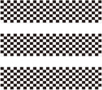 3pcs Edible Cake Borders, 28x6.2cm/11x2.44 Inch Black and White Checkered Birthday Cake Wrap Border Strips Pre-Cut Rice Image Paper Cakes Toppers Decorations for Racing Car Theme Birthday Party