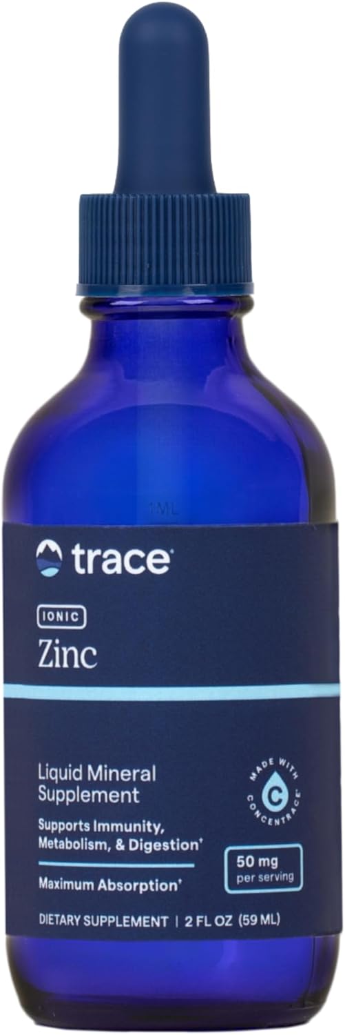 Trace Minerals Ionic Zinc - Ionic Zinc Supplement for Immune Support - Digestion, Growth & Skin Health Support - Chloride & ConcenTrace - Highly-Absorbable Drops - 2 fl oz (48 Servings)