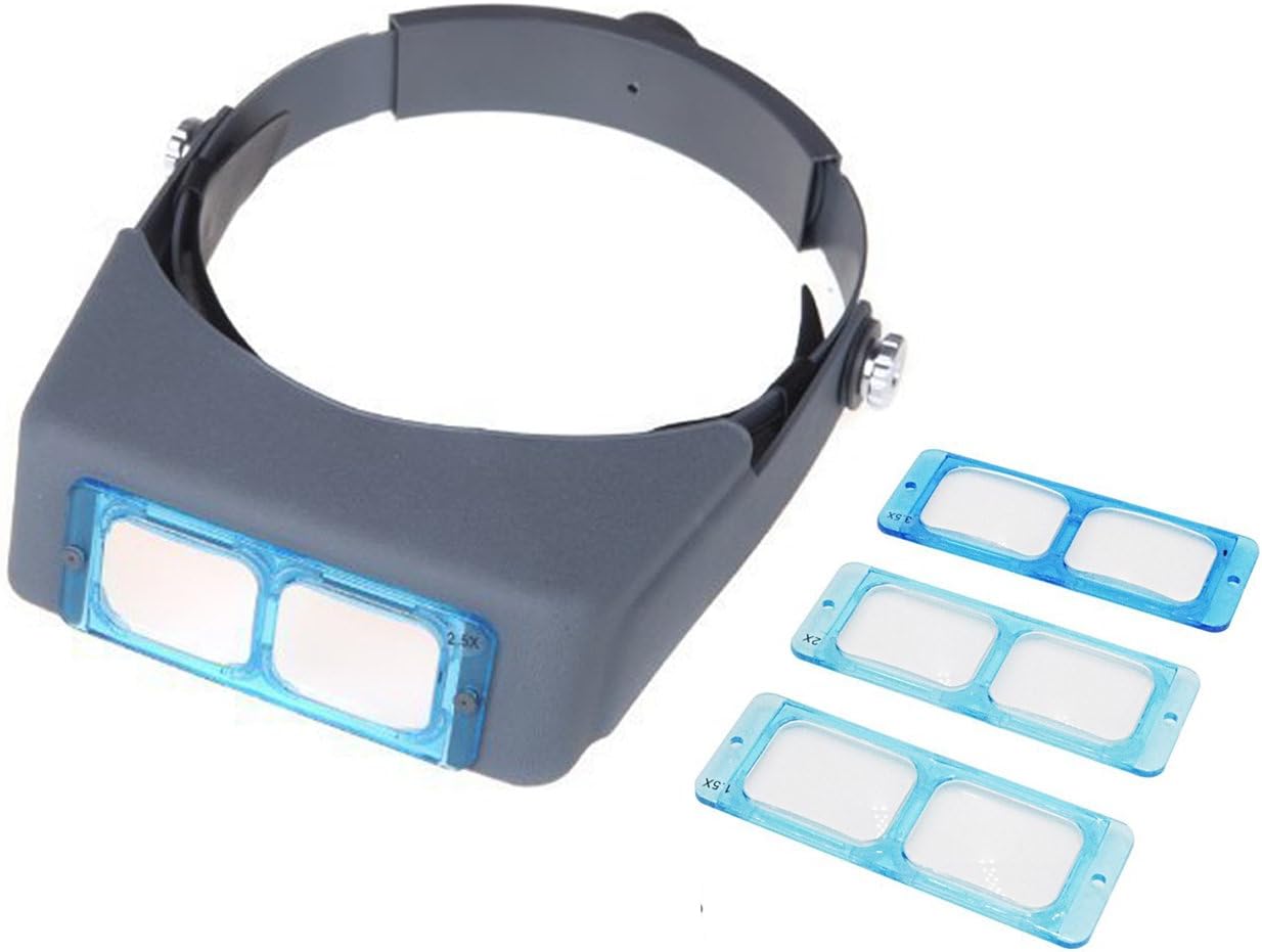 Headband Magnifier Binocular Magnifying Glass Jewelry Magnifiers Head-mounted Double Lens Reading Jewelers Tools Head Wearing 4 Magnifications