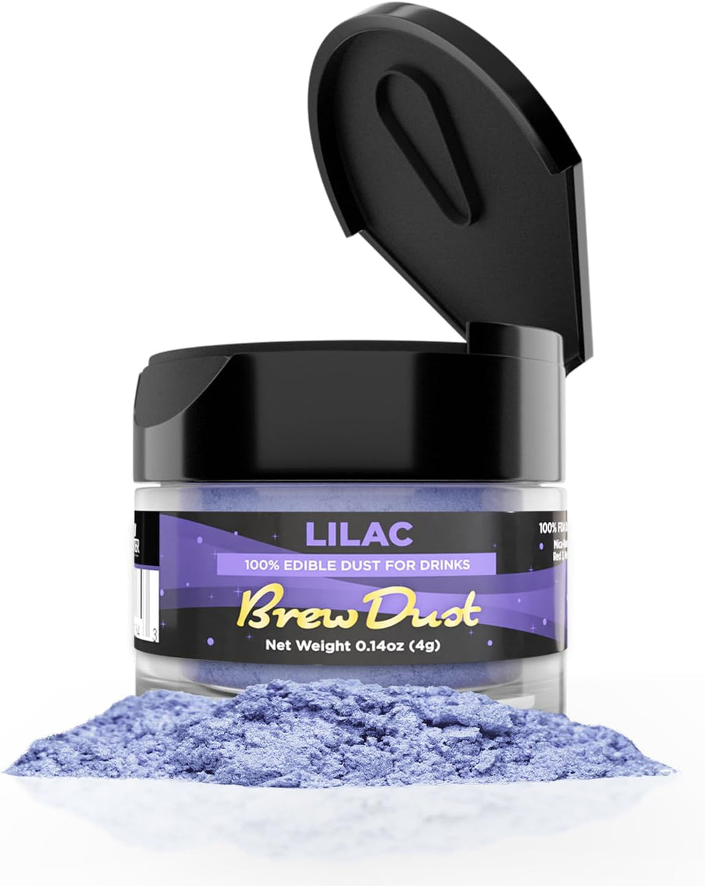 Bakell Brew Dust - Lilac Purple (4g) | Edible Shimmery Drink Glitter for Beverages, Drinks & Cocktails