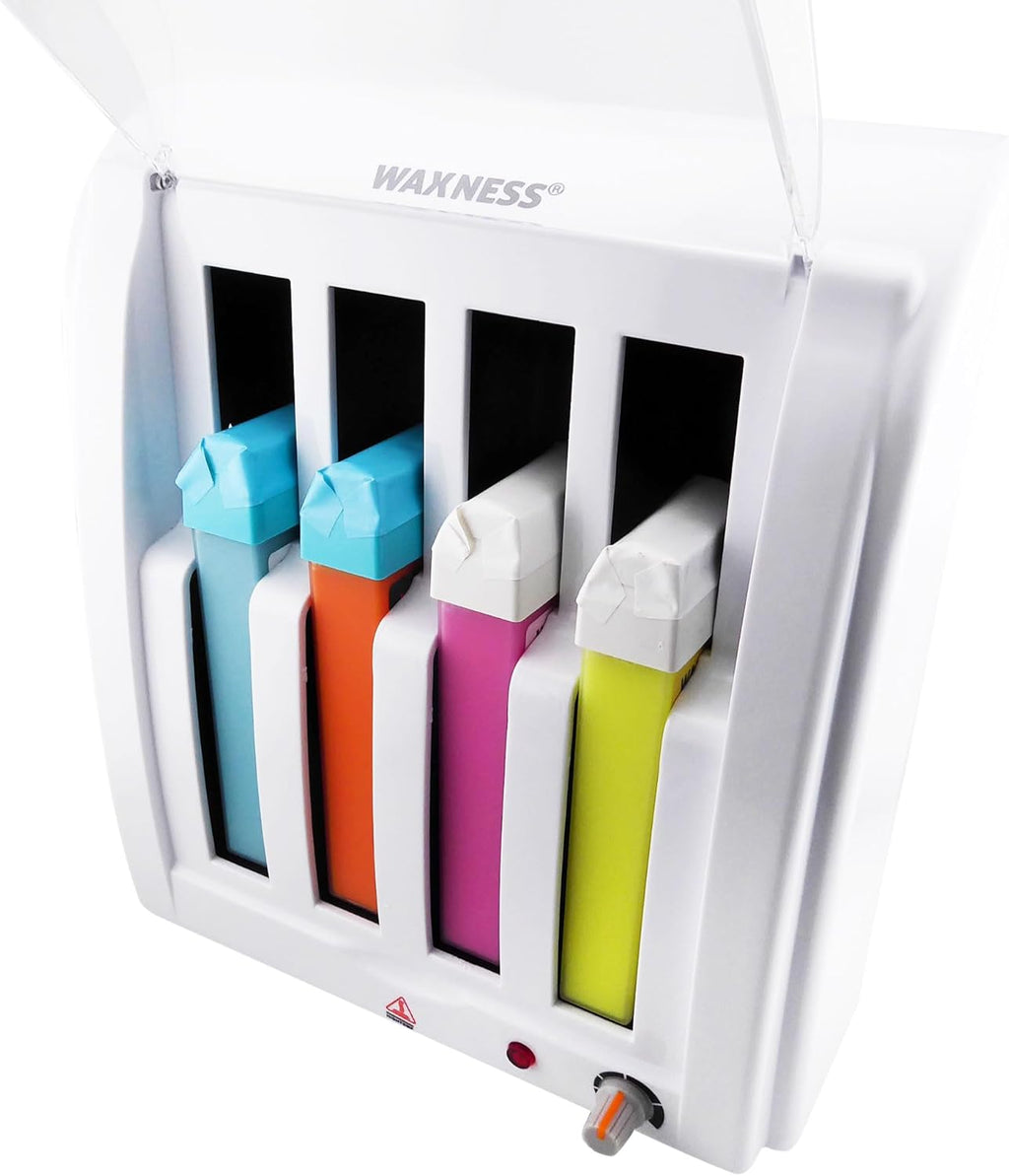 Waxness Cartridge Wax Warmer Kit – Professional Roll-On Heater with 4 Cartridges Included – Hair Removal Starter Set for Salon & Home Use