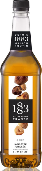 1883 Roasted Hazelnut Syrup for Drinks – Premium French Coffee Syrup – Made in France – 1 Liter Bottle – Perfect for Lattes, Cocktails & Desserts