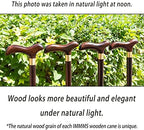 Folding Wooden Walking Cane for Men – 3-Piece Solid Wood Walking Stick with Brass Joints, Portable Travel Cane with Carry Bag, Wrist Strap & Gift Box