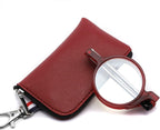 Folding Mini Reading Glasses Blue Light Blocking for Men Women Round Frame Nerd Reader with Keychain Leather Case (Color : Red, Size : 2.5X)